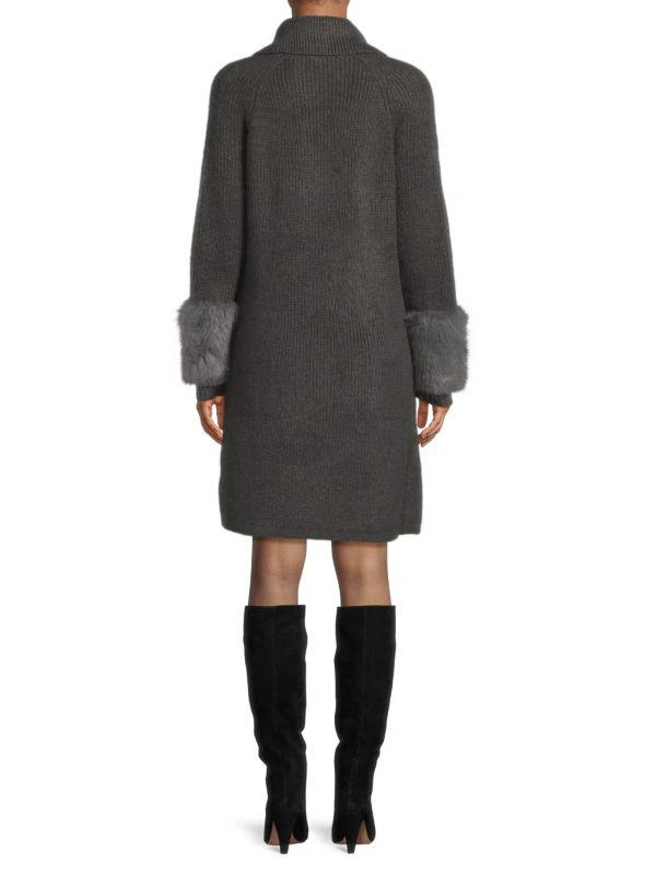 Faux Fur-Cuff Mini Sweater Dress – On Sale Now with Up to 51% Off