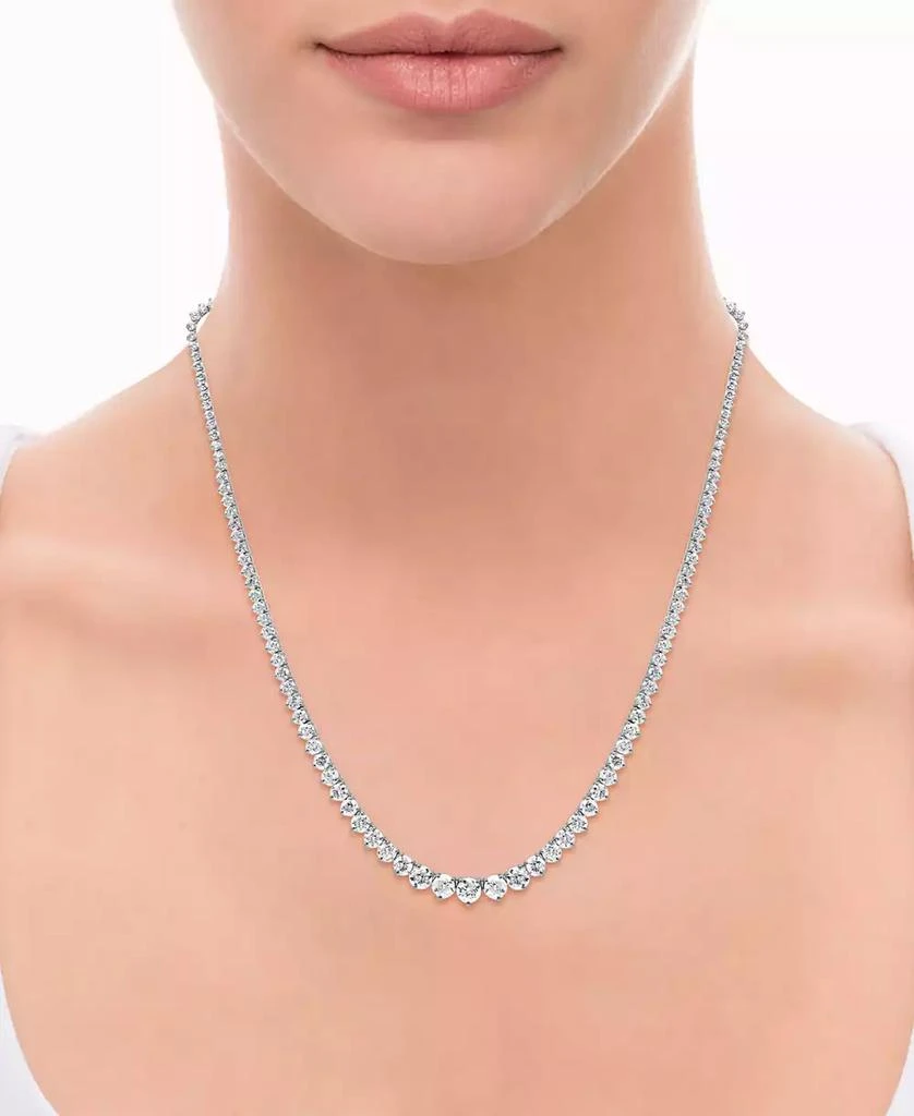 Macy's Diamond Fancy 16-3/4" Collar Tennis Necklace (10 ct. t.w.) in 14k White Gold 2