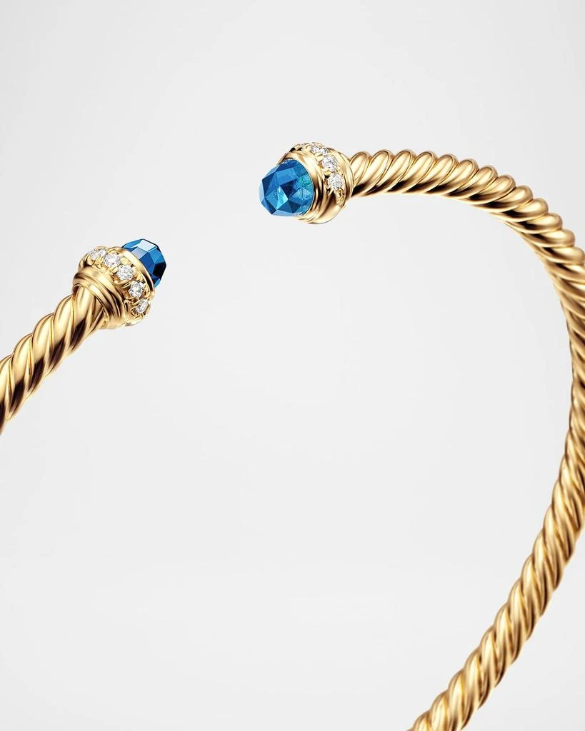 David Yurman Cablespira Bracelet with Gemstone in 18K Gold, 3mm 8