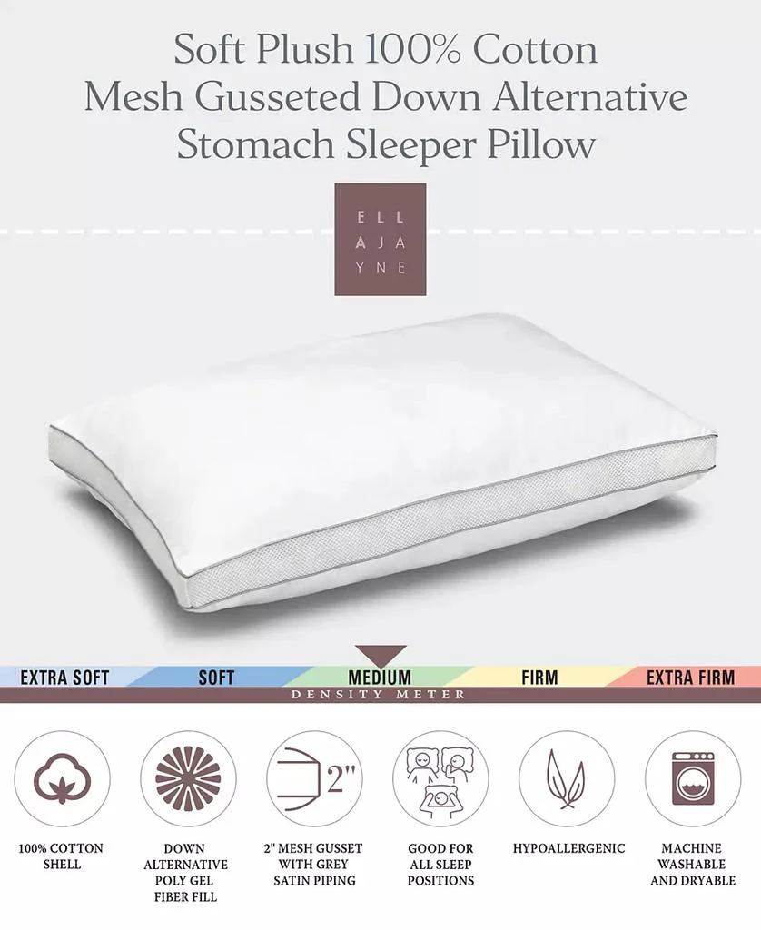 Ella Jayne Cotton Mesh Gusseted Medium Density Pillow 4