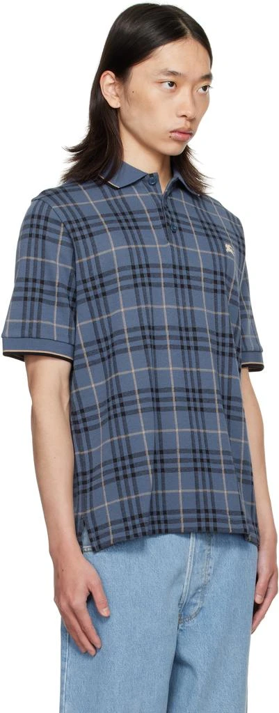 Burberry Navy Check Cotton Polo 2