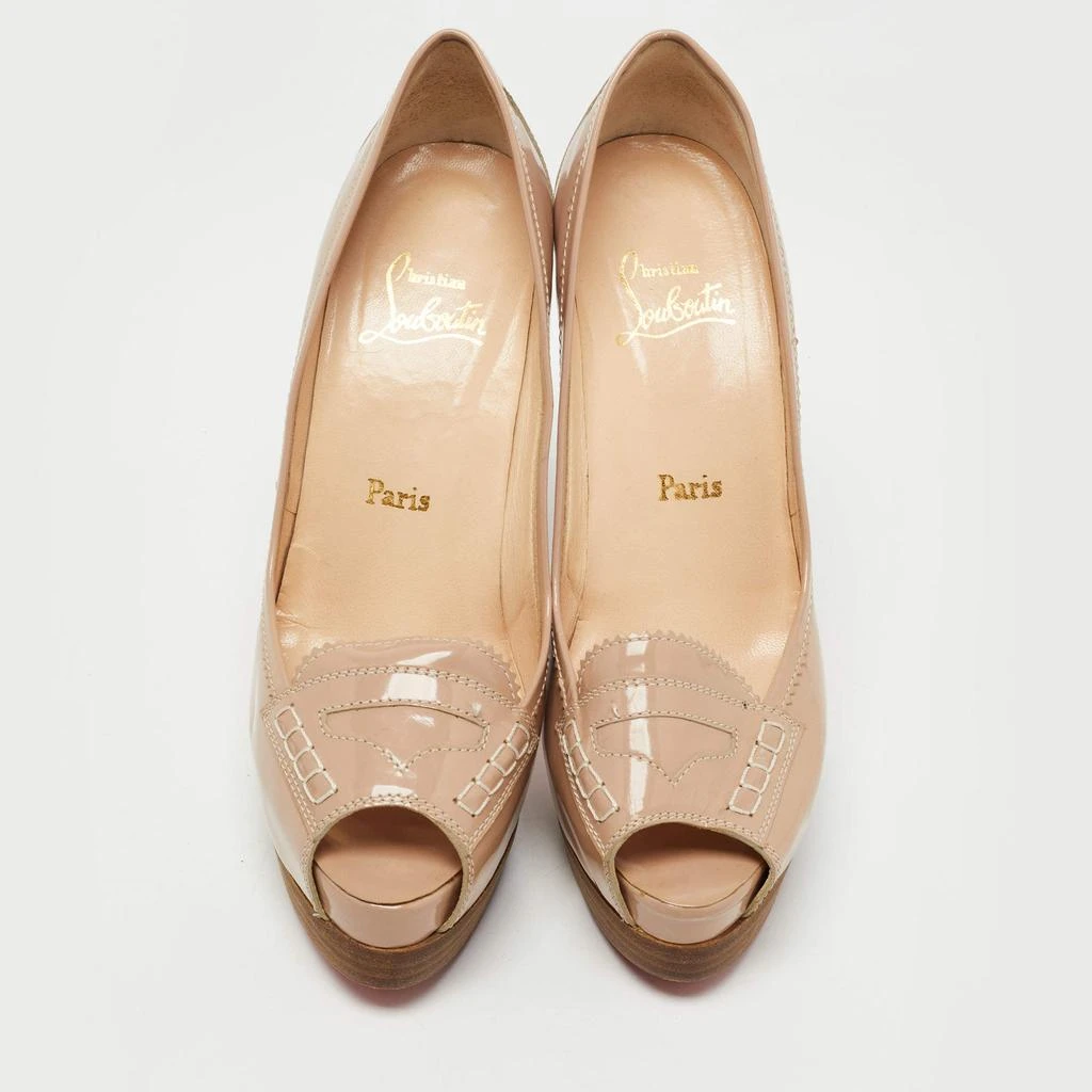Christian Louboutin Christian Louboutin Beige Patent Peniche Peep Top Pumps Size 39 3