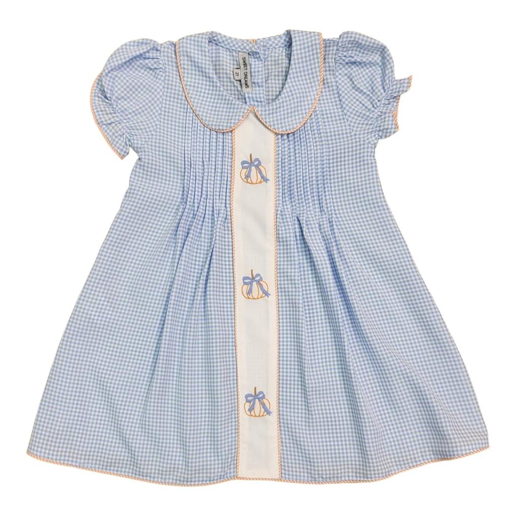 Sweet Dreams Sweet Dreams - Girl
s Gingham Pumpkin Dress