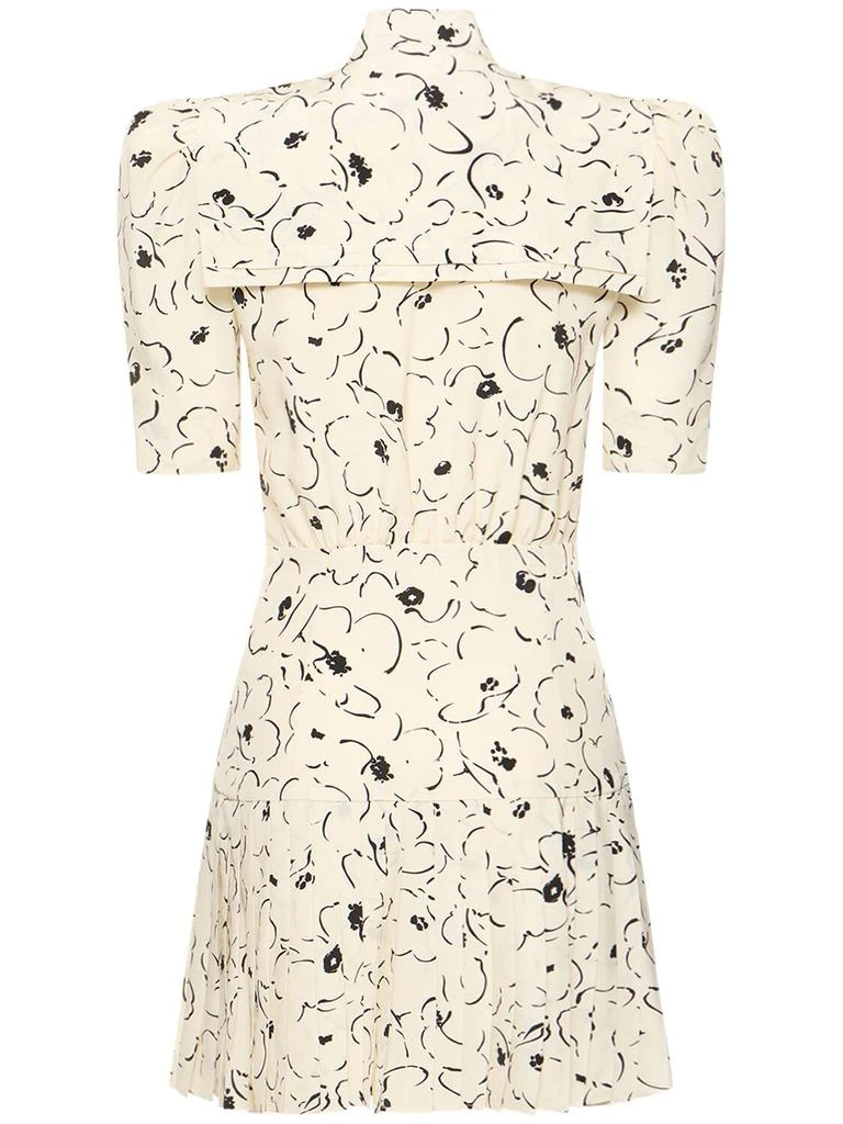 ALESSANDRA RICH Printed Silk Pleated Mini Dress 4