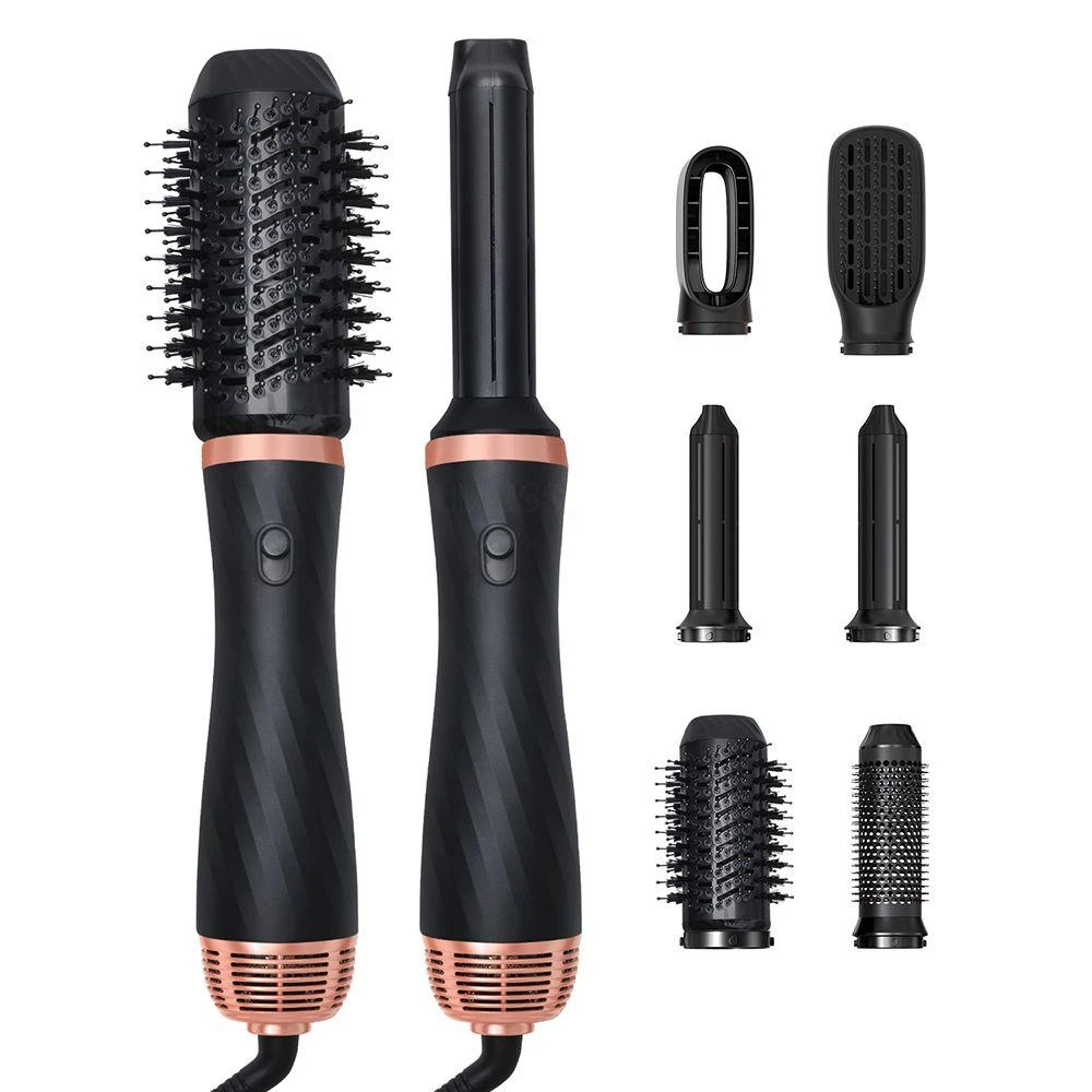 PROXXI Hair Dryer Brush, 5 in 1 Detachable Blow Dryer Brush, Negative Ionic Hot Air Brush, Hair Styling Tool Set, Round Hot Air Straightener Brush Volumizer,Thermal Brush, Air Curler Wand