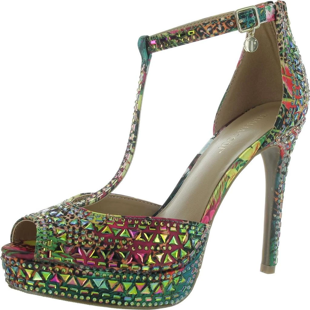 Thalia Sodi Chacey Womens Faux Suede Peep Toe T-Strap Sandals 9