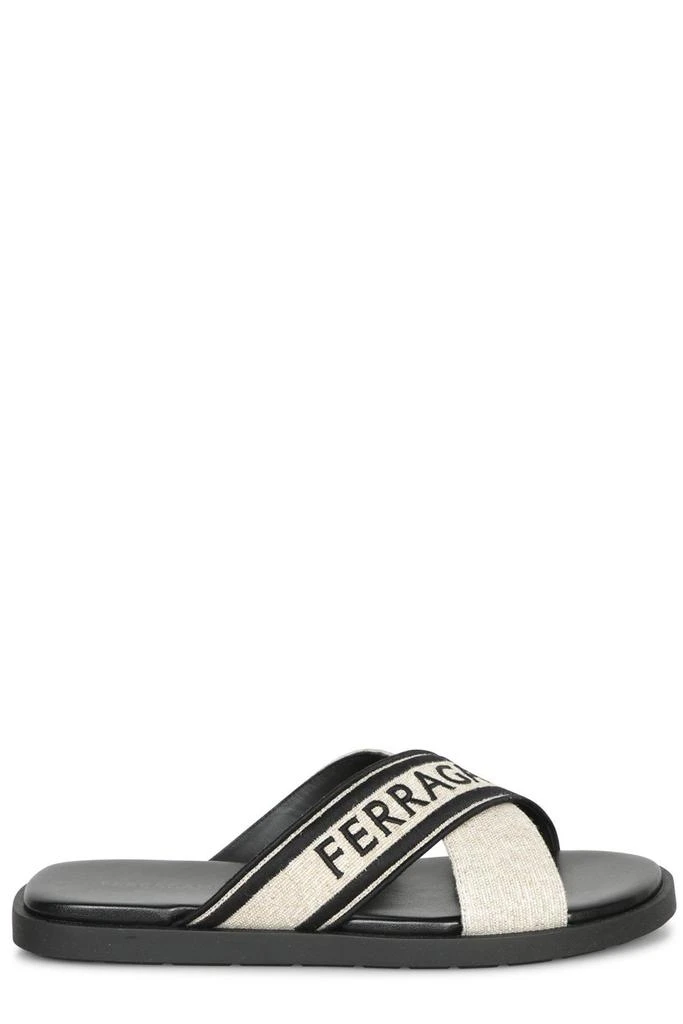 Salvatore Ferragamo Ferragamo Crossover-Strap Slip-On Sandals 1