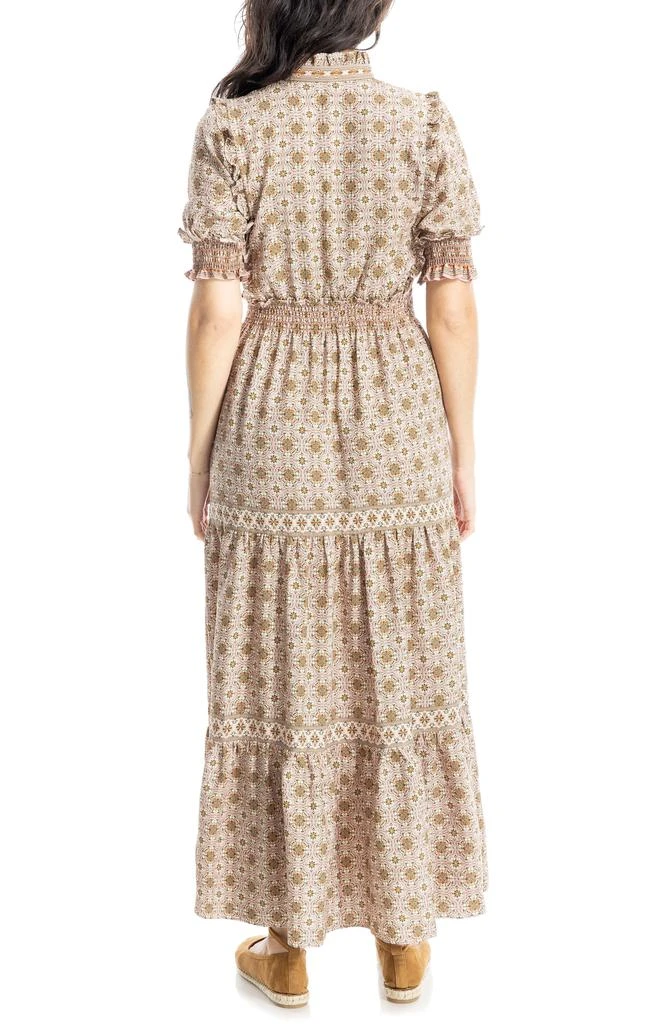 Max Studio Floral Short Sleeve Tiered Maxi Dress 2