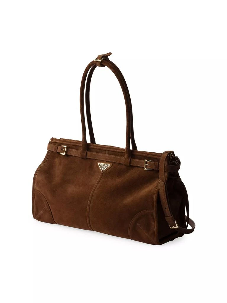 Prada Large Suede Top Handbag 2