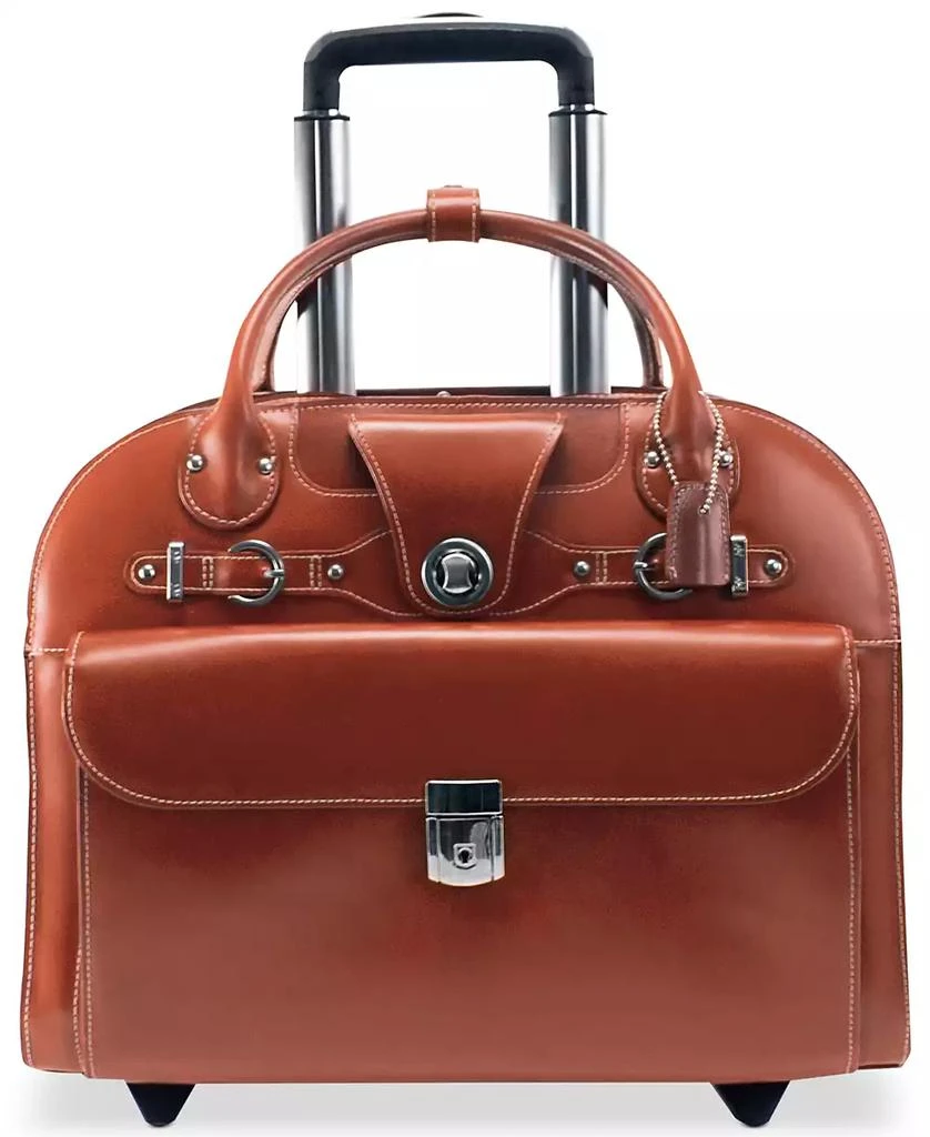 McKlein Edgebrook Leather Wheeled Laptop Briefcase 3