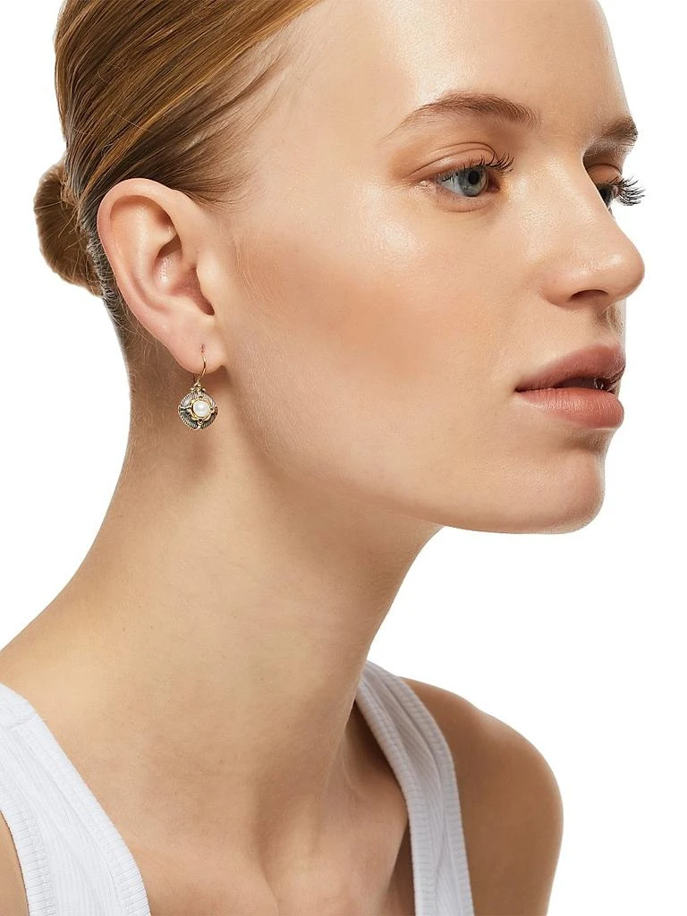 Konstantino Delos 2.0 Bloom Core 18K Yellow Gold, Sterling Silver, & 4-5MM Cultured Freshwater Pearl Drop Earrings 3