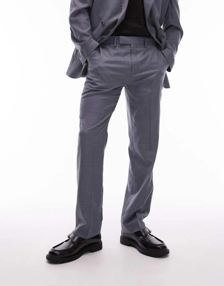 Topman Topman straight suit trousers in blue 3