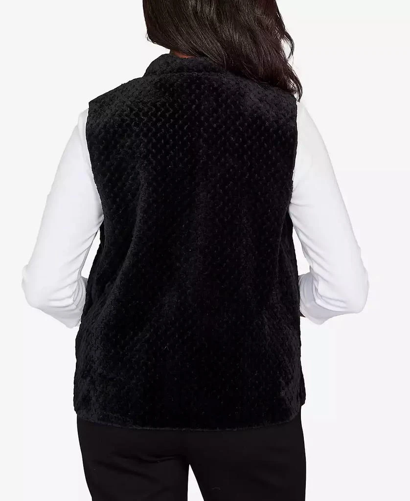 Alfred Dunner Petite Barcelona Plush Fleece Lined Mock Neck Vest 5