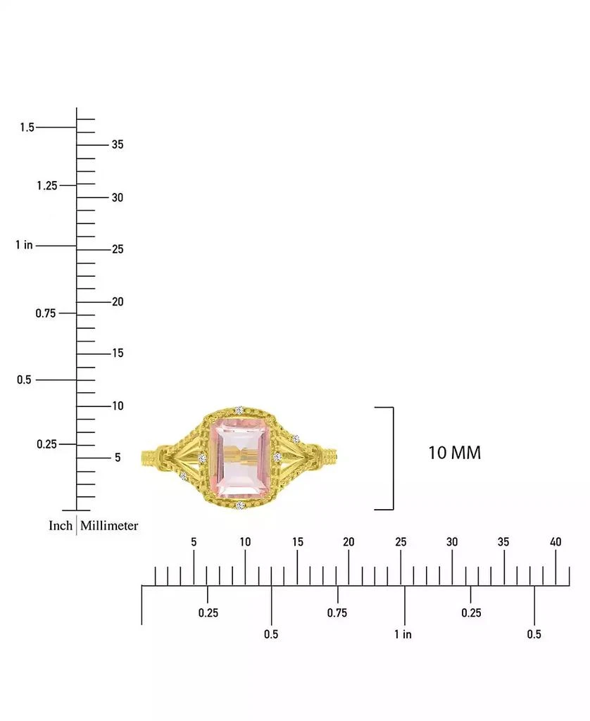 Macy
s Diamond (0.017 ct. t.w.) 
Morganite (1.55 ct. t.w.) Quartz Ring in 10k Yellow Gold 5
