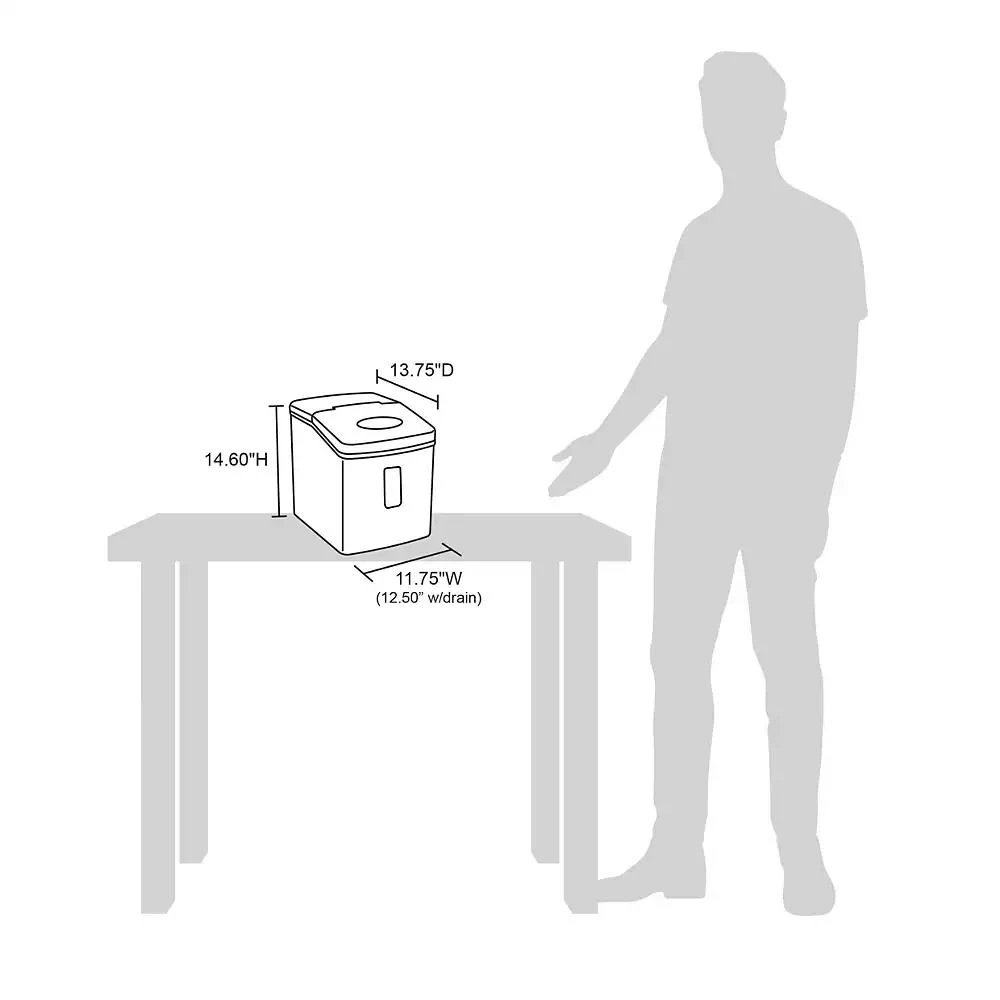 Newair Countertop Ice Maker, 28 lbs. of Ice a Day, 3 Ice Sizes, BPA-Free Parts 5