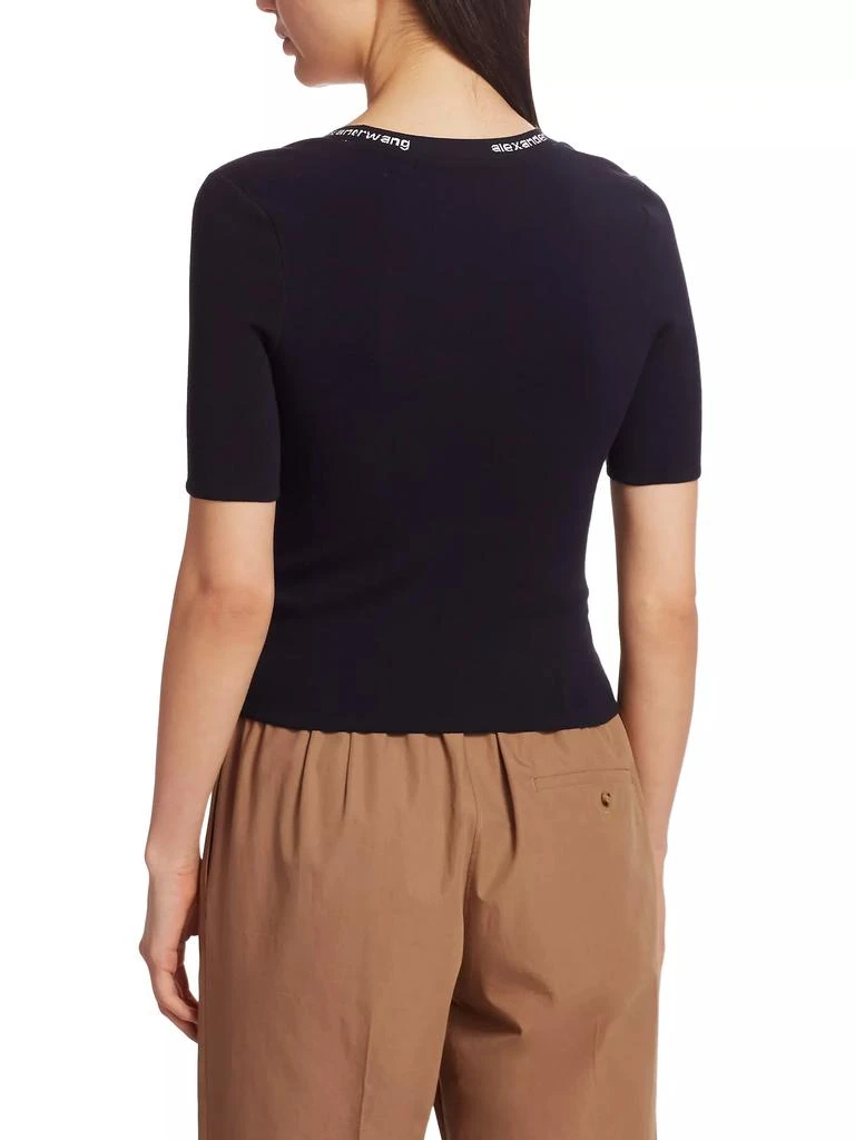 Alexander Wang Jacquard Trim Bodycon T-Shirt 5