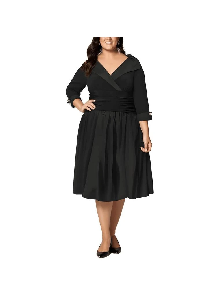 Jessica Howard Plus Womens A-Line Midi Cocktail And Party Dress 2
