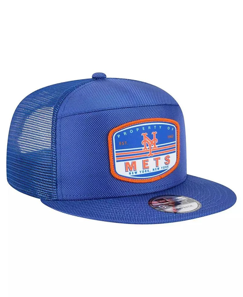 New Era Men's Royal New York Mets Split Panel 9FIFTY Trucker Snapback Hat 3