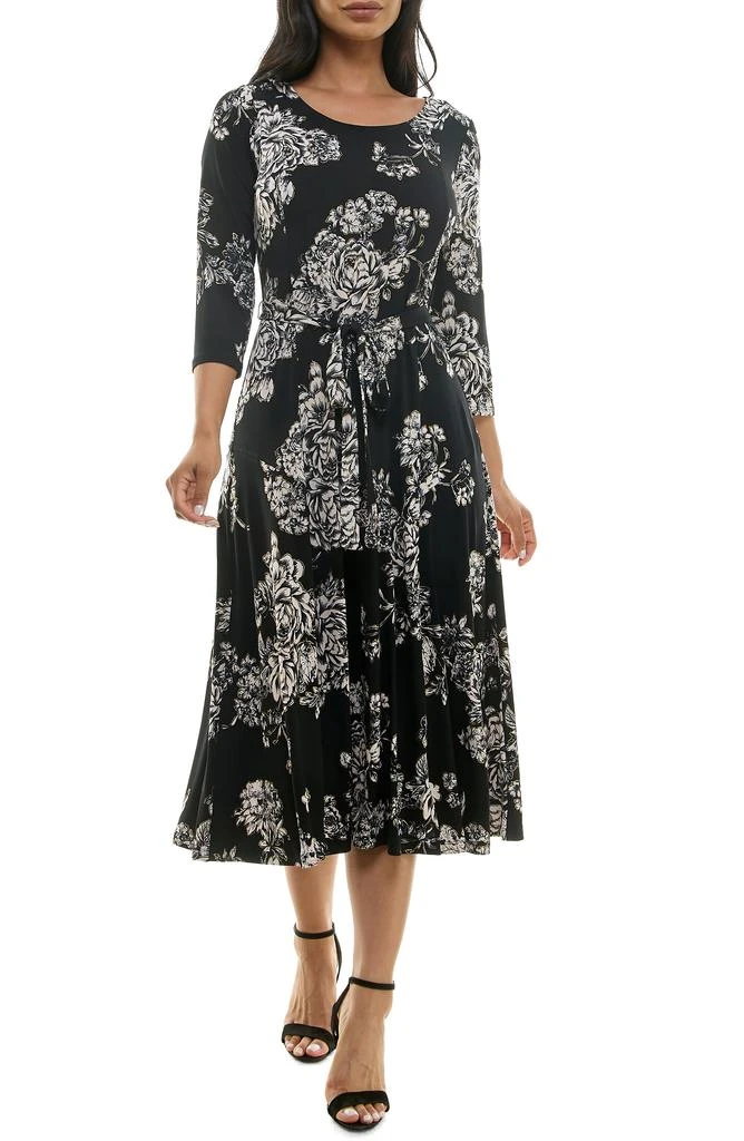 Sylvia Floral A-Line Midi Dress  On Sale Now with Up to 46% Off | Discover  Exclusive Deals & Savings at BeyondStyle  Authentic Nina Leonard female| dress|women|dresses|clothing with Limited-Time Discounts, Free Shipping,