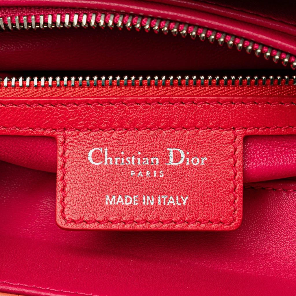 Dior Dior Orange Medium Bicolor Lambskin Cannage Lady Dior 6