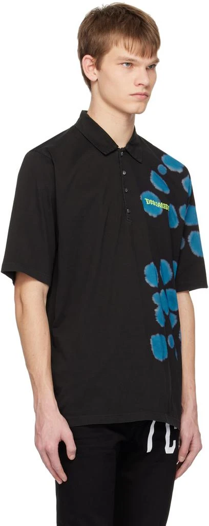 DSQUARED2 Black Goth Tie & Dyed Skater Polo 2
