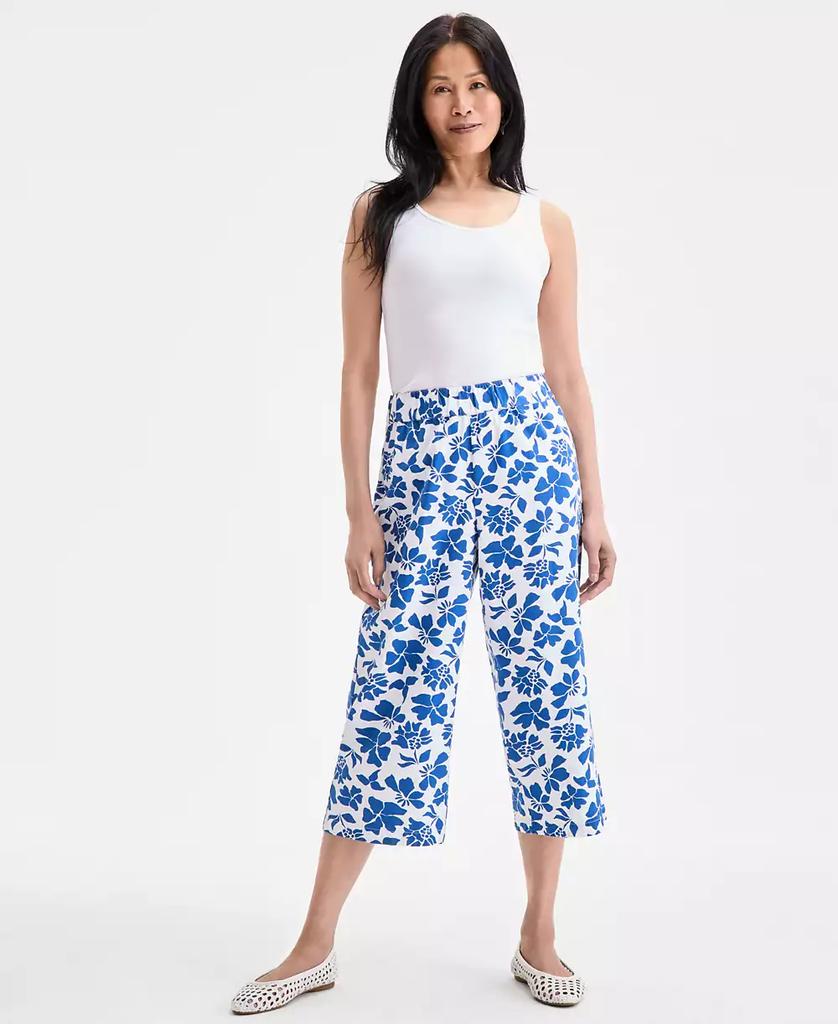 Style & Co Women's Printed Cotton Pull-On Cropped Pants, Exclusively at Macy's