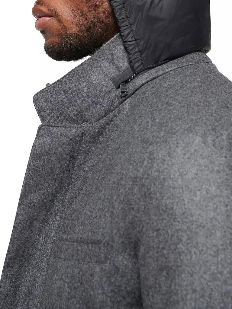 Norwegian Wool Stretch Hooded Slim-Fit Car Coat 4