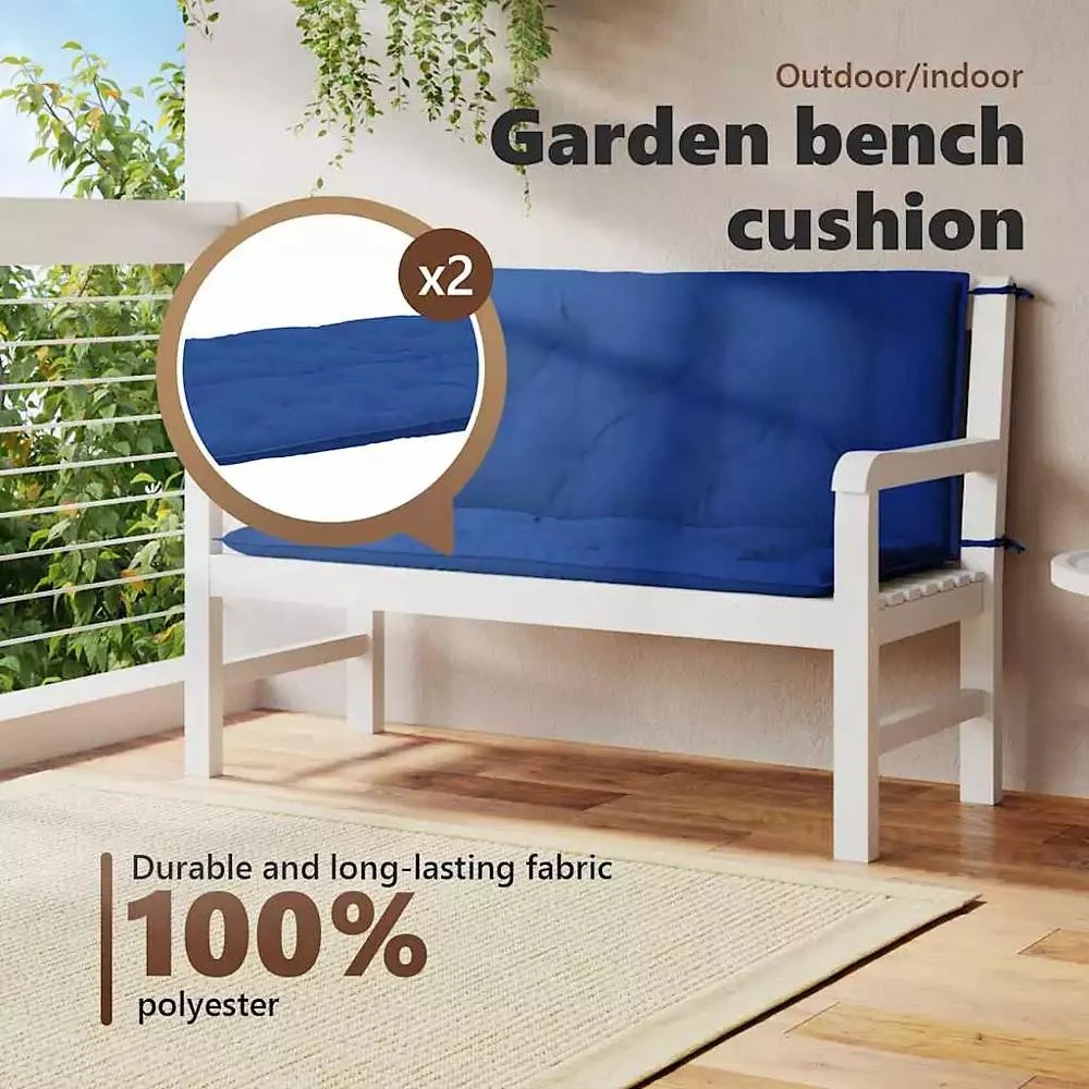vidaXL 47.2"x(19.7"+19.7")x2.8" Oxford Fabric Garden Bench Cushion 6