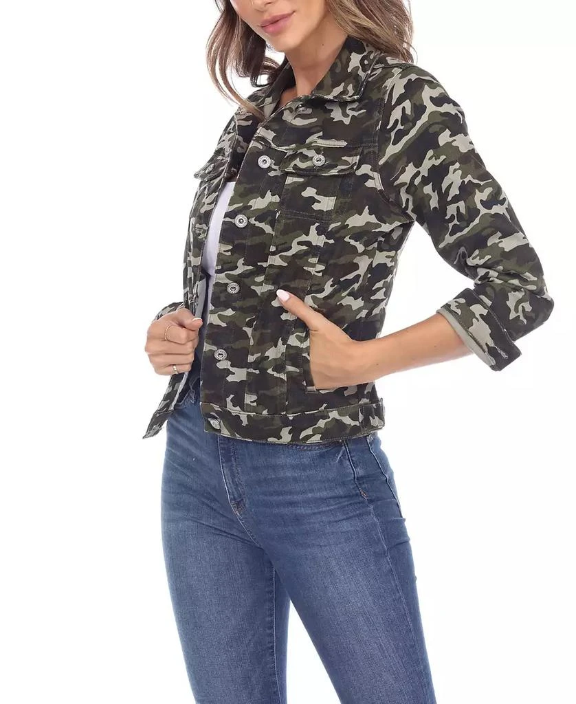 White Mark Women's Camo Denim Jacket 3