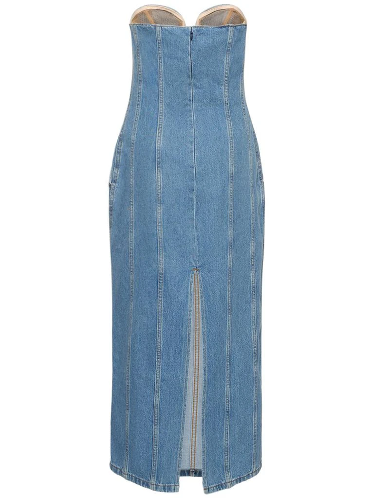 MAGDA BUTRYM Cotton Denim Bustier Midi Dress 4