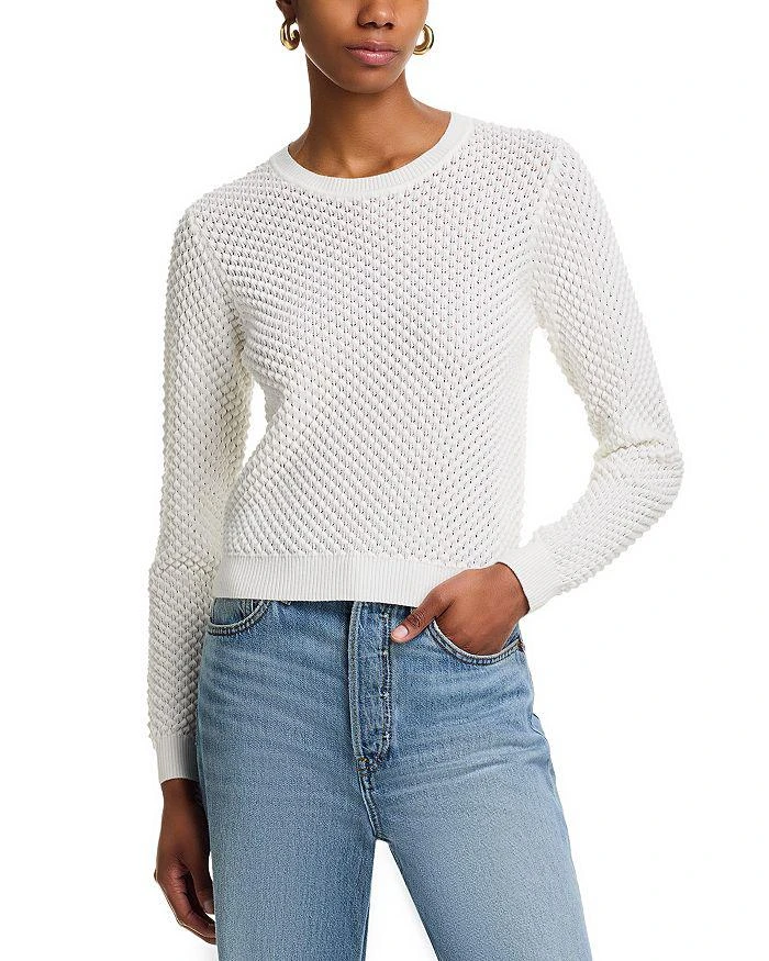 AQUA Long Sleeve Popcorn Stitch Sweater - Exclusive 1