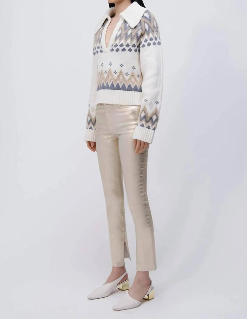 Jonathan Simkhai High Rise Skinny Pant In Gold Foil 2