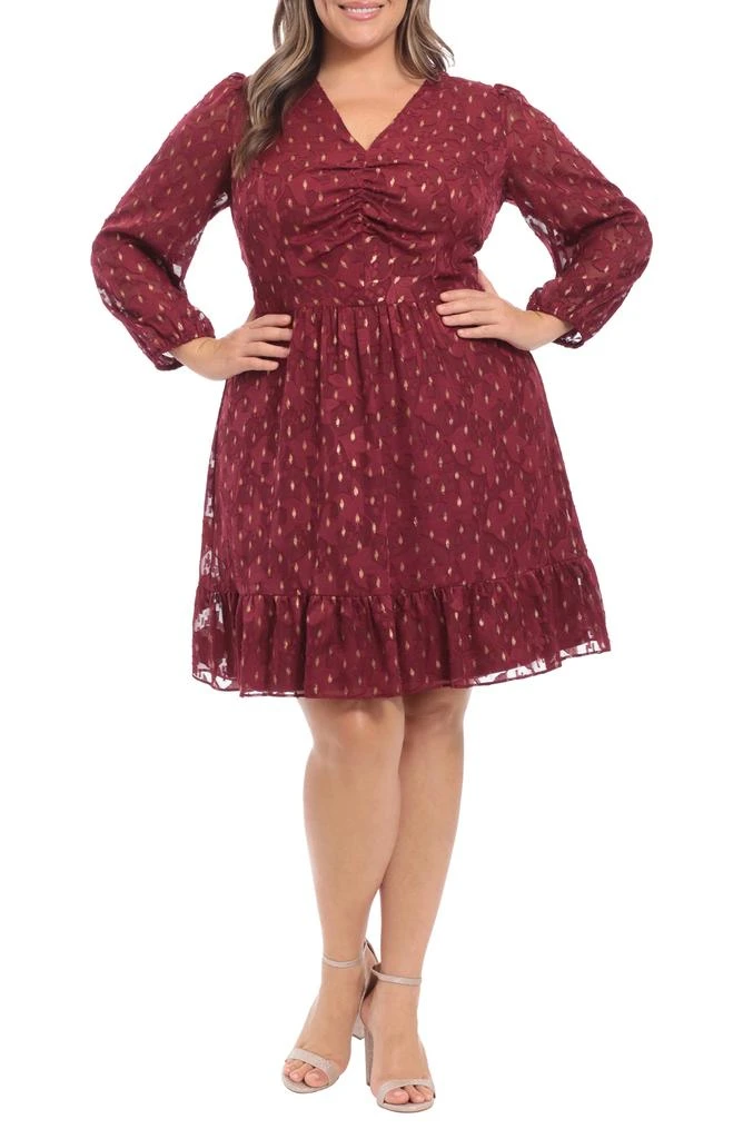 london times metallic dress - Fig/Gold