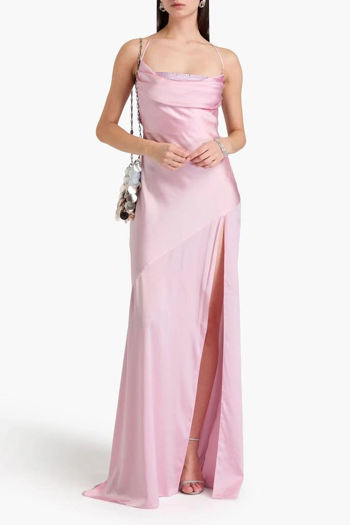 retrofête Emery crystal-embellished stretch-silk satin gown 2