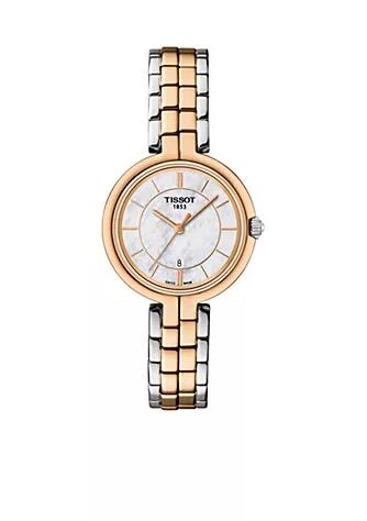 Tissot Womens Two Tone Stainless Steel Swiss Flamingo Bracelet Watch 1
