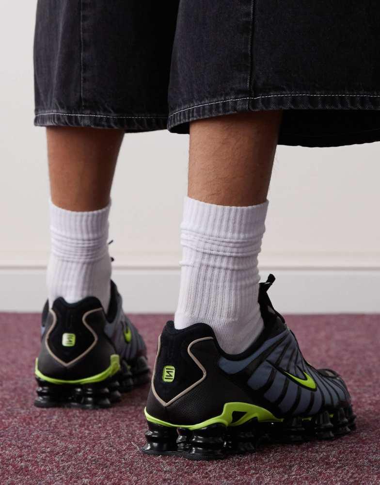 NIKE Nike Shox TL unisex trainers in blue, black and green