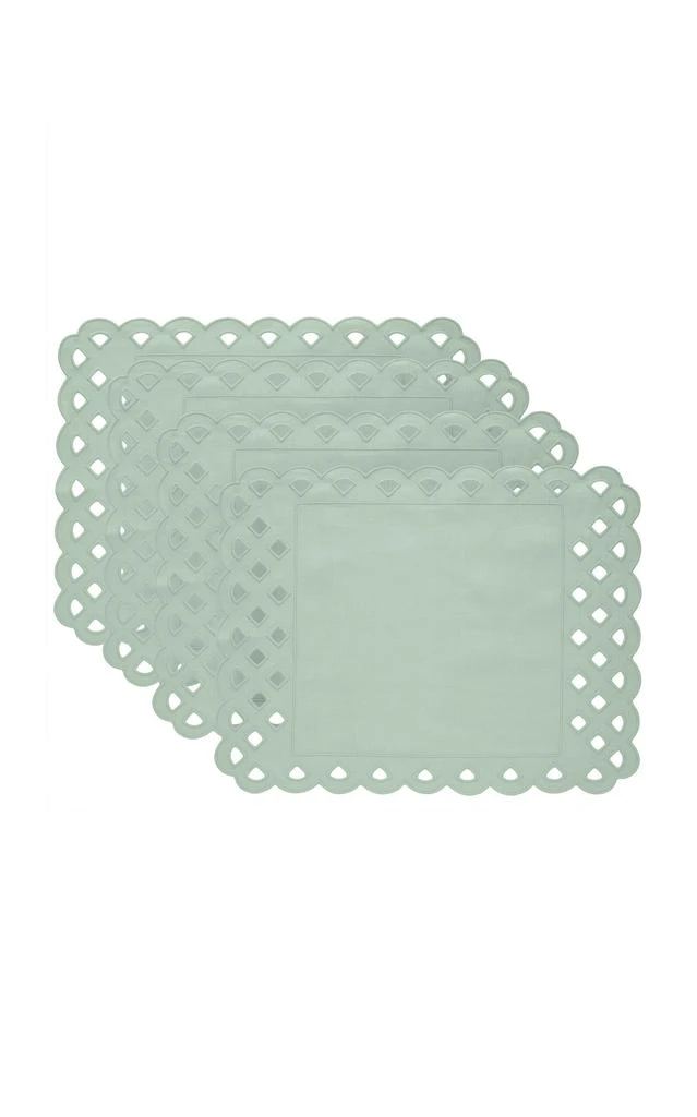 MoDA Moda Domus - Set-of-Four Handcrafted Linen Placemats - Green - Moda Operandi 1