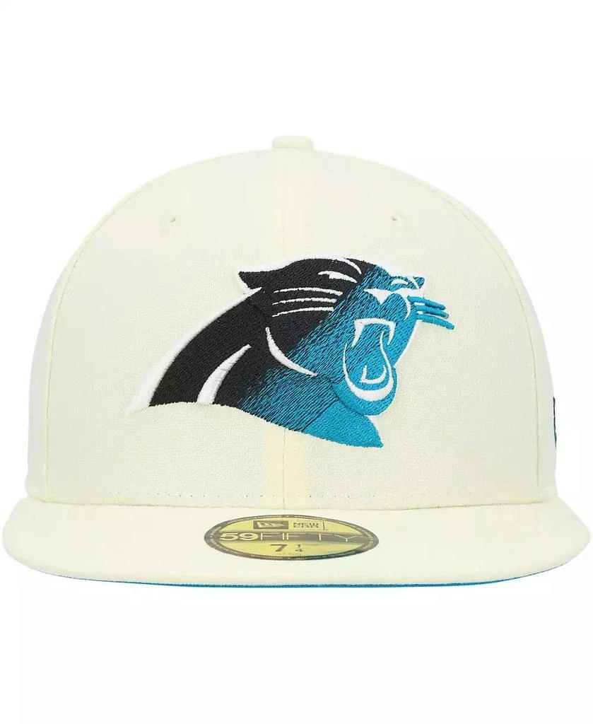 New Era Men's Cream Carolina Panthers Chrome Color Dim 59FIFTY Fitted Hat 2