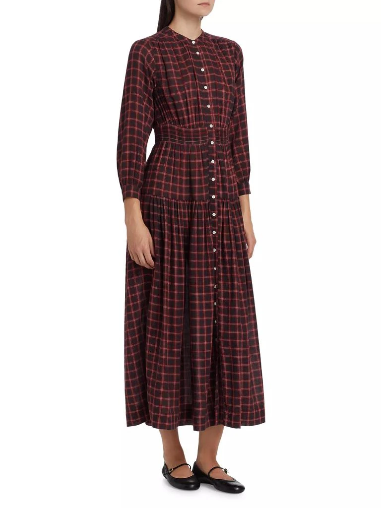 DÔEN Annika Plaid Cotton Midi-Dress 4