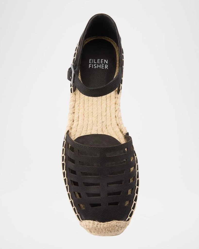 Eileen Fisher Bijou Leather Cutout Mary Jane Espadrilles 3