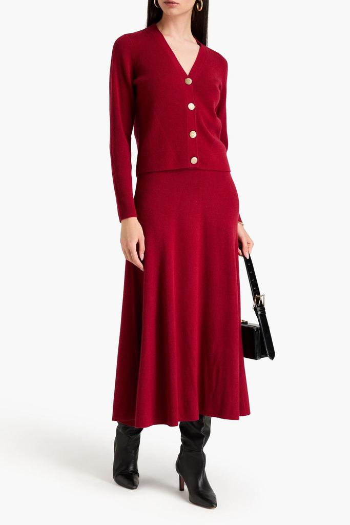 N.PEAL Ribbed cashmere midi skirt