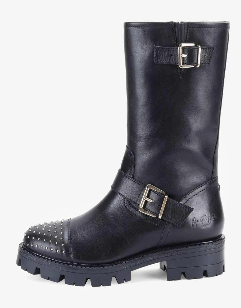 Off The Hook OFF THE HOOK 'CLEVEDEN' Block Heel Ankle Leather Boots in Black 1