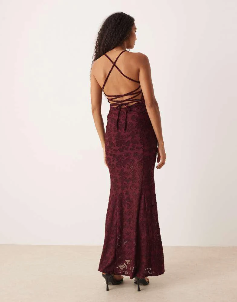asos lace backless dress ASOS ASOS DESIGN sleeveless with lace up back maxi dress in red wine -  Dresses & Skirts - Compare Prices from 4+ Stores - Free Shipping