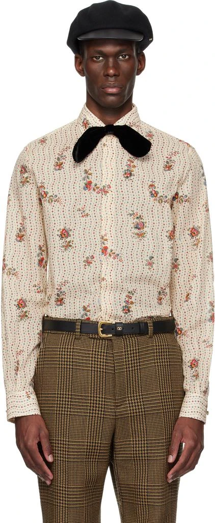 Beige Papier Floral Shirt