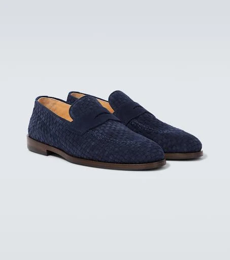 Brunello Cucinelli Woven suede penny loafers 5
