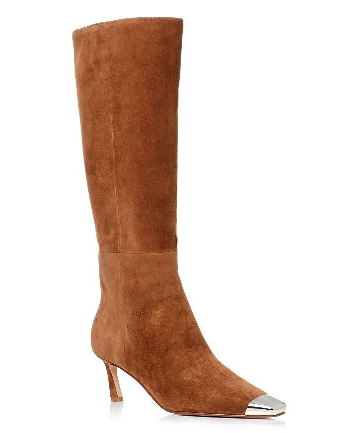 AQUA Women's Orion Suede Cap Toe High Heel Boots - Exclusive 1
