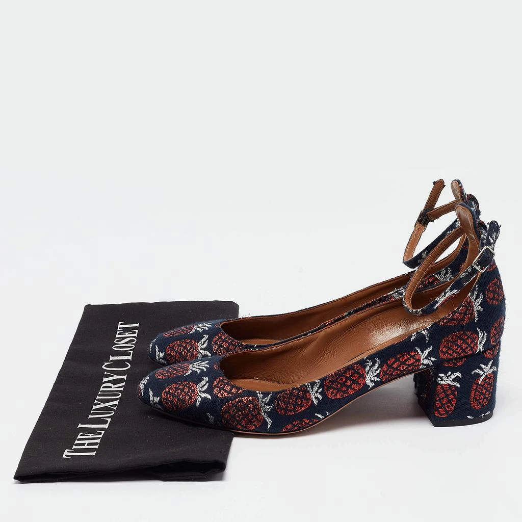 Aquazzura Aquazzura Multicolor Brocade Fabric Block Heel Ankle Strap Pumps Size 39 9