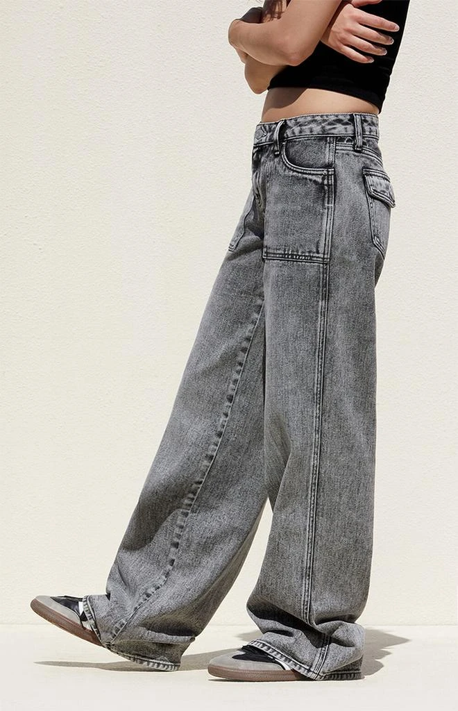 PacSun Gray Acid Wash Low Rise Baggy Jeans 3