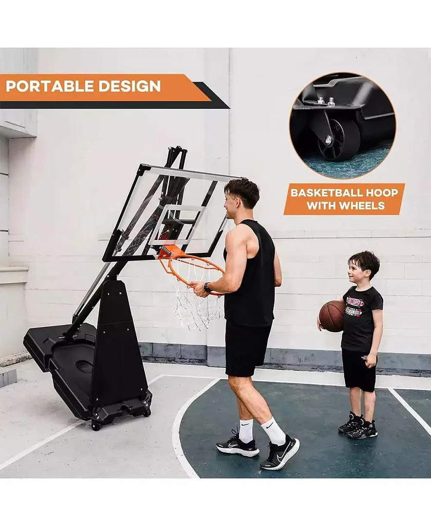 SKONYON 44 Inch Shatterproof Backboard Portable Basketball Hoop, 8-10FT Height Adjustable 2