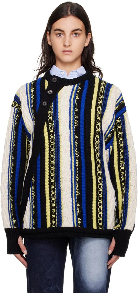 ADER error Blue & Yellow Buttoned Sweater 1